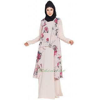 Shrug abaya combo- Beige